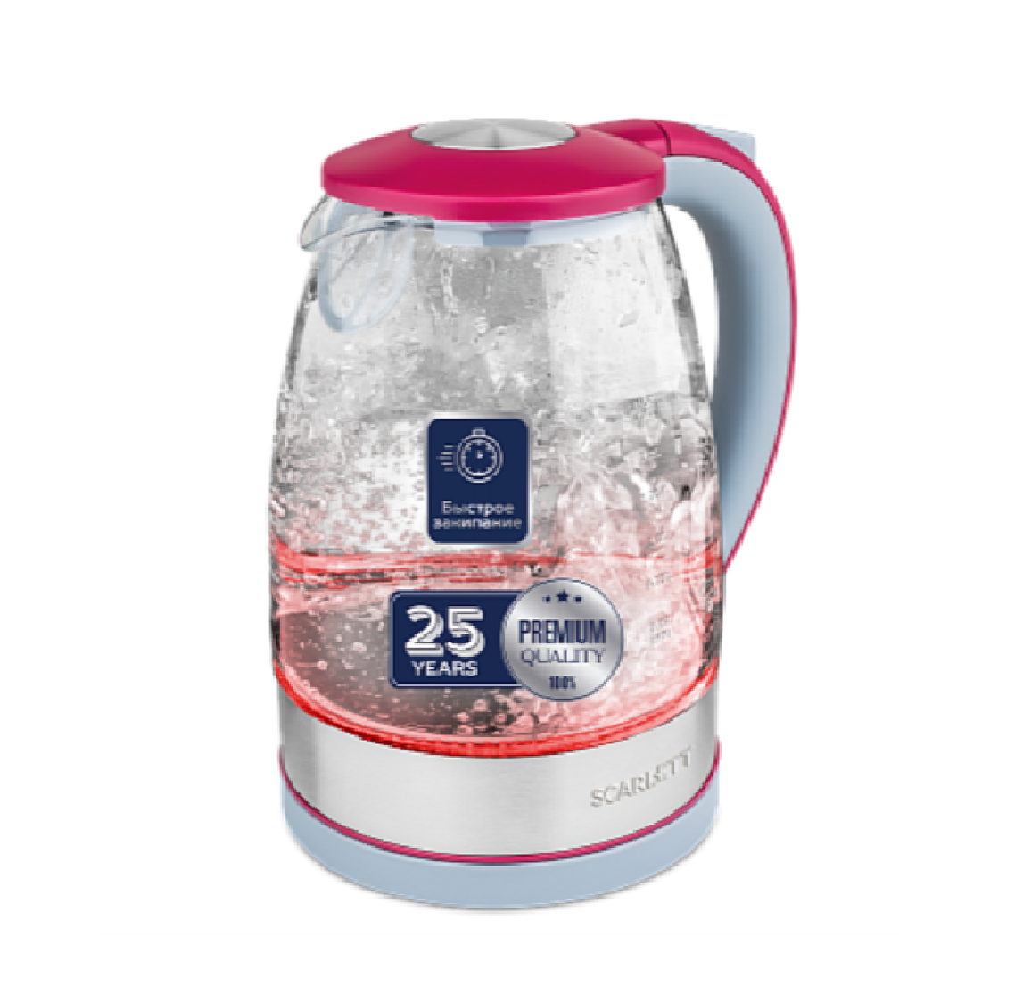 Электрочайник Scarlett SC-EK27G32 (красный/серый)