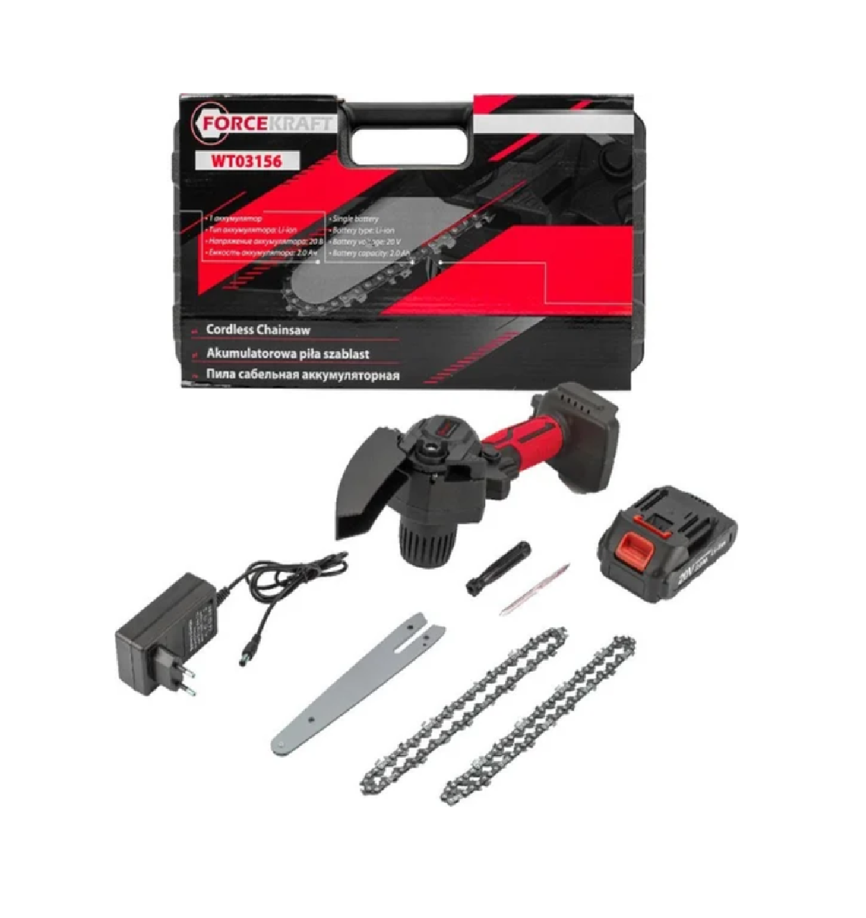 Пила цепная аккумуляторная ForceKraft FK-WT03156 (56941)